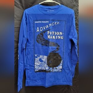 Harry Potter - Advanced Potion Making Textbook Long Sleeve Blue T Shirt - Small